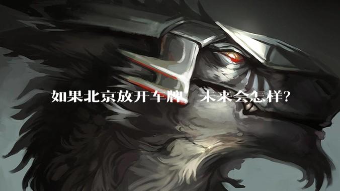 如果北京放开车牌,未来会怎样?