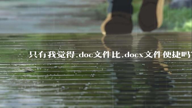 只有我觉得.doc文件比.docx文件便捷吗?